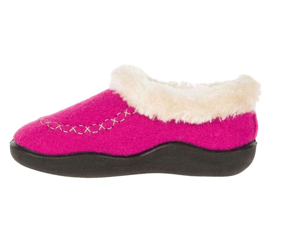 Kamik Pink Toddlers Cozy Cabin 2 Kids Size 5 Fur Lined Felt Slippers NEW